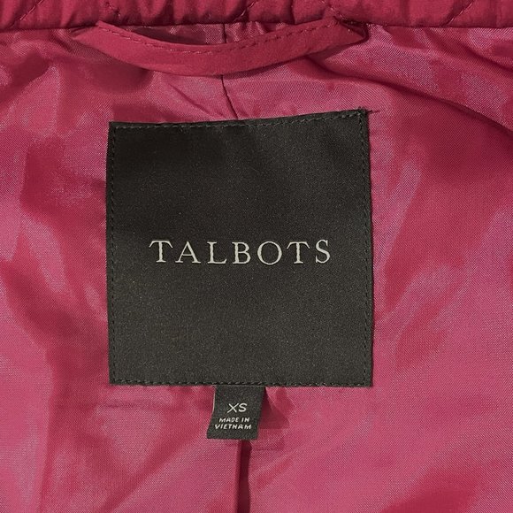 Talbots Lightweight Quilted Raspberry Color Jacket, Size XS - Picture 6 of 7